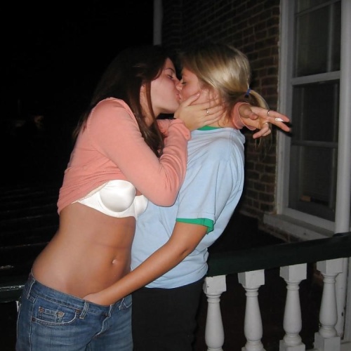 Girls and girls hot kissing