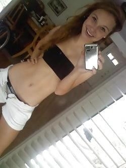 Blonde teen nude mirror selfie-8723