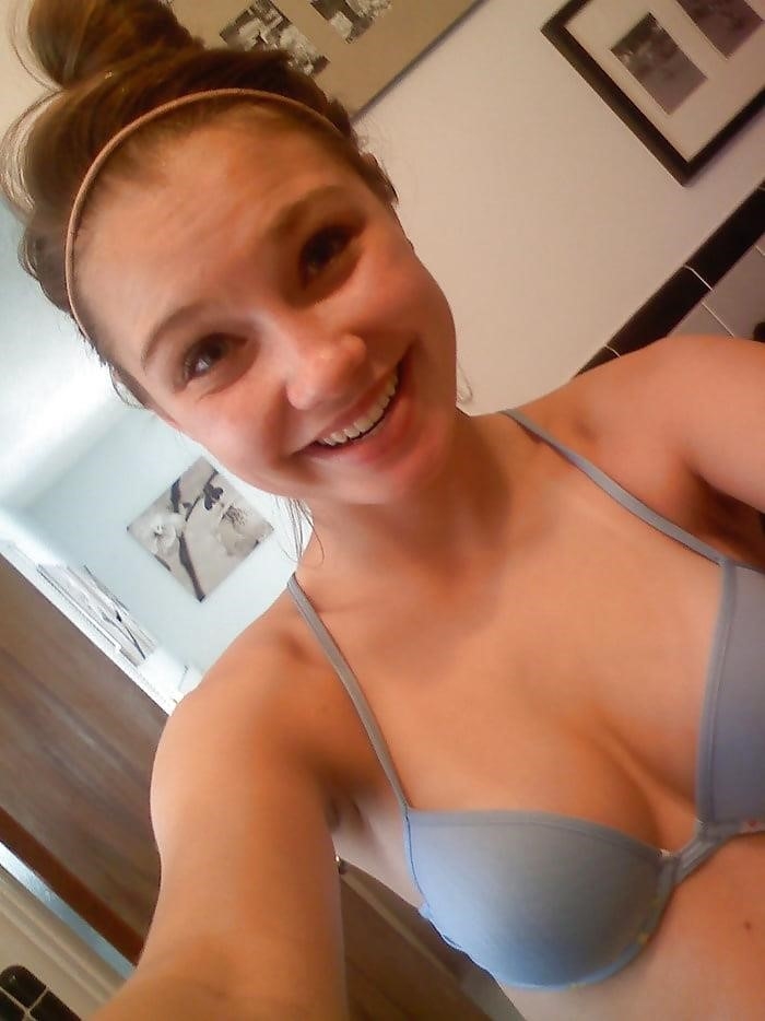 Blonde teen nude mirror selfie-4346