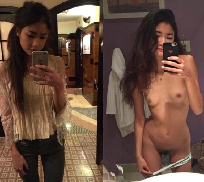 Nude asian girl selfie-3459