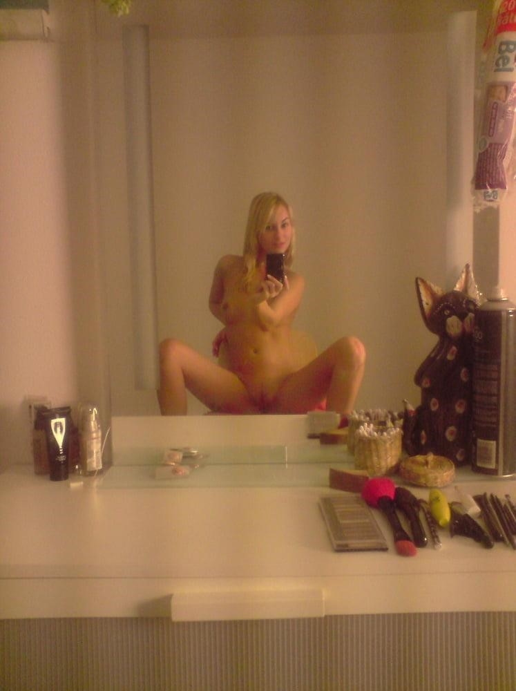 Nude blonde selfie-3555
